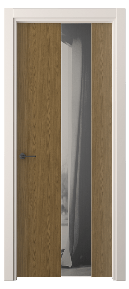 Межкомнатная дверь Фридом 4226 Торфяной дуб Двустороннее серое зеркало, триплекс Цена 34974 ₽ | Volhovec