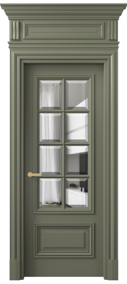 Межкомнатная дверь Antique 7316 Бук оливковый тёмный Прозрачное стекло с фацетом Цена 177909 ₽ | Volhovec