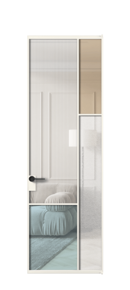 Межкомнатная дверь Mosaic АЛПЛ041.12 Алюминий пудровый белый Комбинация стекол Группы 1 и Группы 3 Цена 170970 ₽ | Volhovec