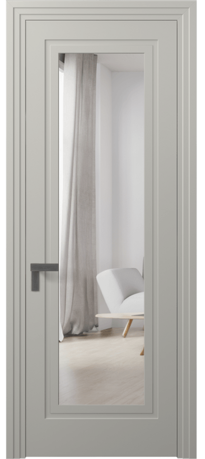 Межкомнатная дверь Рокка 8303 Матовый тёплый серый Двустороннее зеркало, триплекс Цена 68424 ₽ | Volhovec