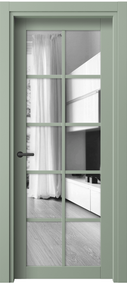 Межкомнатная дверь Neo// 2106 ПЭТ светло-оливковый Двустороннее зеркало, триплекс Цена 37799 ₽ | Volhovec