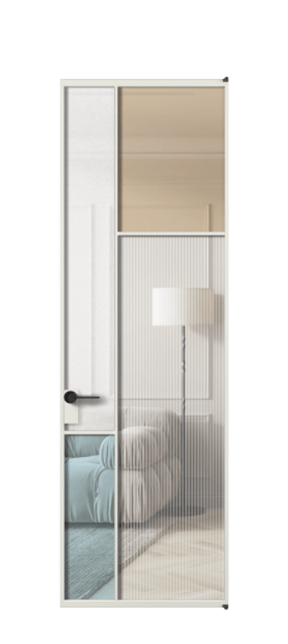 Межкомнатная дверь Mosaic АЛПЛ041.11 Алюминий серый Комбинация стекол Группы 1 и Группы 3 Цена 171870 ₽ | Volhovec