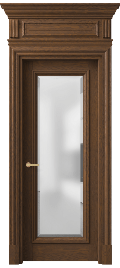 Межкомнатная дверь Antique 7300 Дуб каштановый матовый Сатинированное стекло с фацетом Цена 257949 ₽ | Volhovec