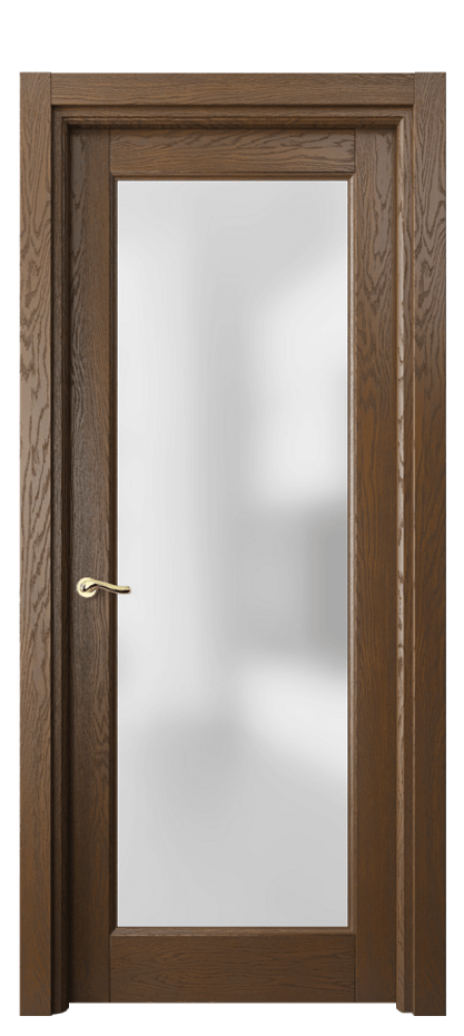 Межкомнатная дверь Лигнум 0700 Дуб королевский брашированный Сатинированное стекло Цена 142499 ₽ | Volhovec