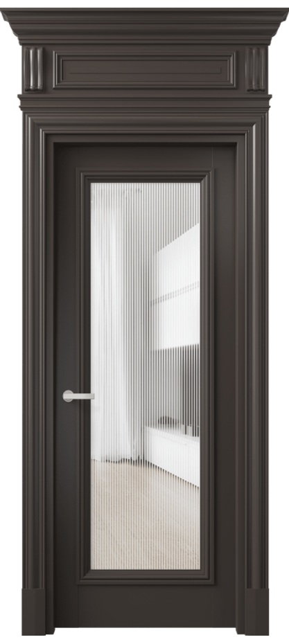Межкомнатная дверь Antique 7300 Бук антрацит Рифлёное стекло "Дюна", триплекс Цена 163409 ₽ | Volhovec