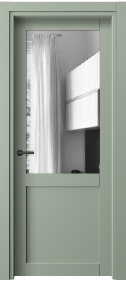 Межкомнатная дверь Neo// 2122 ПЭТ светло-оливковый Двустороннее зеркало, триплекс Цена 32499 ₽ | Volhovec