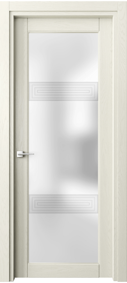 Межкомнатная дверь Ego 6112 Дуб молочно-белый Сатинированное стекло "3D" Цена 122599 ₽ | Volhovec