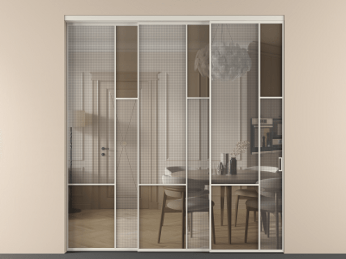 Перегородка Mosaic внутри проема телескопик синхро-3 #VENDORCODE# #FURNISH# #GLASS# Цена #PRICE# #CURRENCY# | Volhovec