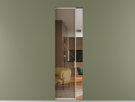 Алюминевая перегородка skr1_01_ Алюминий бежево-серый Бронза прозрачное. Цвет Алюминий бежево-серый. Материал Алюминий в эмали. Коллекция Перегородка Formato скрытый пенал одностворчатая. Картинка.