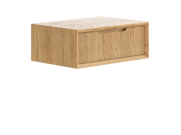 Мебель Тумба подвесная прикроватная Velvet 1 ящик. Цвет Дуб пшеничный матовый. Материал Массив дуба матовый. Коллекция Тумба подвесная прикроватная Velvet 1 ящик. Картинка.