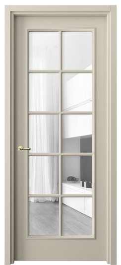 Дверь межкомнатная 8102 МБСР ПРОЗ. Цвет Матовый бежево-серый. Материал Гладкая эмаль. Коллекция Paris. Картинка.
