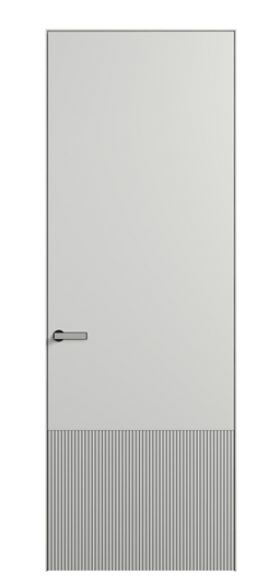 Дверь межкомнатная АКУ 8202 МССР. Цвет Матовый светло-серый. Материал Гладкая эмаль. Коллекция Вельвет. Картинка.