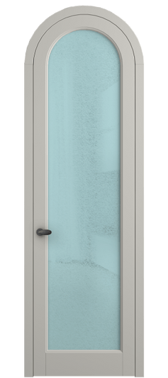 Дверь межкомнатная 6814 МТСР LED Голубой. Цвет Матовый тёплый серый. Материал Гладкая эмаль. Коллекция Palazzo. Картинка.