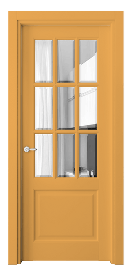 Дверь межкомнатная 6312 Пастельно-жёлтый RAL 1034. Цвет RAL Пастельно-жёлтый RAL 1034. Материал Гладкая эмаль. Коллекция Тоскана Грильято. Картинка.
