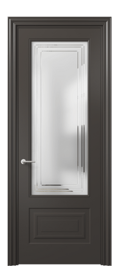 Дверь межкомнатная 8442 МАН Сатин с гравировкой Mascot. Цвет Матовый антрацит. Материал Гладкая эмаль. Коллекция Маскот. Картинка.