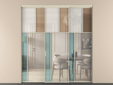 Перегородка Mosaic внутри проёма трёхстворчатая